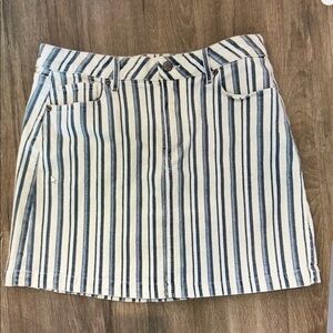 Striped Blue and White Women's Skirt